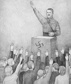 Figure 28. The Nazi salute is a clear example of one-many phallic arms.