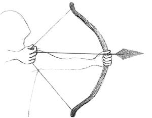 Figure 33. The arrow is an over-taking 'one' pointing at a sample, one out of the many (E pluribus unum). This indication is not of some product to exchange but of a living being to kill.
